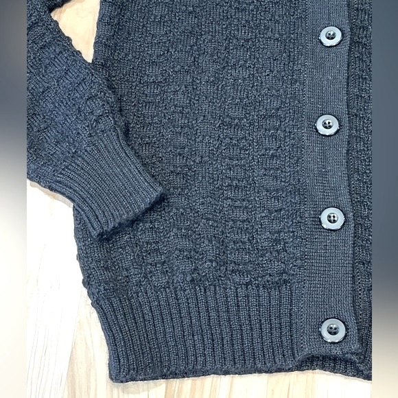 ETNIKO 100% Baby Alpaca Long Sleeve Cardigan Sweater - Black, Size S - Picture 6 of 15